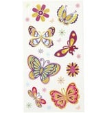 Sticker Funny Stickers, Butterfly, 6 assorted sheets