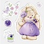 Stempel / Stamp: Transparent Klare stempler, 105 x 105 mm, Bunny og blommer
