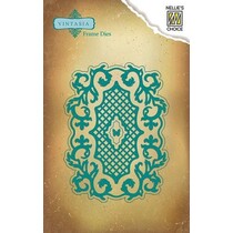 Embossing Vintasia e modelo de corte, moldura romântica com Grade