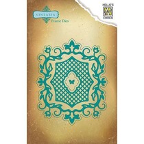Embossing Vintasia e modelo de corte, moldura romântica com Grade
