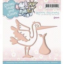 Embossing and cutting template, stork