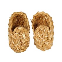 Nostalgic straw shoes in beautiful quality, L: 8 cm, 1 pair