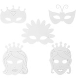 Kinder Bastelsets / Kids Craft Kits Máscaras Tale H:. 13,5-25 cm, 16 ordenar, 230 g + lentejuelas mezcla, tamaño 15-45 mm