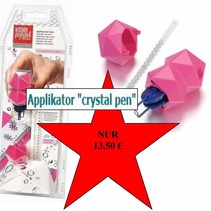 NEW :. Applicator "krystall penn" tekstil, inkludert 21 Swarovski rhinestones