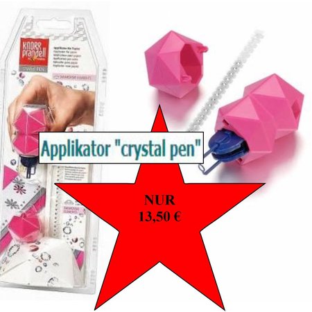 BASTELZUBEHÖR / CRAFT ACCESSORIES NEU: Applikator "crystal pen" Textil, inkl. 21 Swarovski Strasssteine
