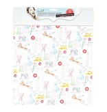 Textil Stoff auf Papier, selbstklebend, Happy Days, 30,5 x 30,5 cm