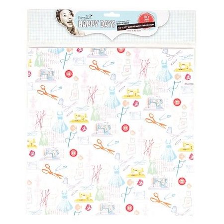 Textil Stof op papier, zelfklevend, Happy Days, 30,5 x 30,5 cm