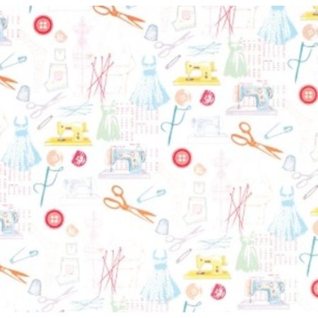 Textil Stoff auf Papier, selbstklebend, Happy Days, 30,5 x 30,5 cm