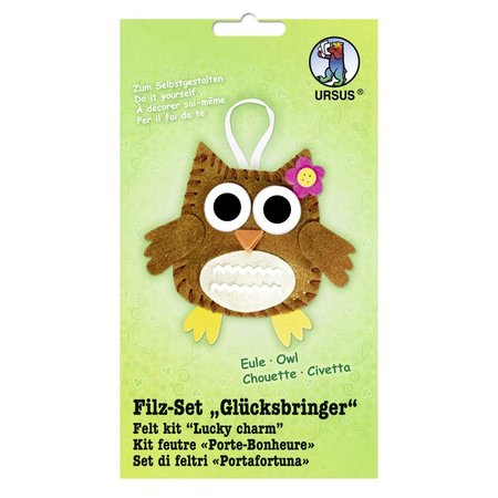 Kinder Bastelsets / Kids Craft Kits Felt Craft Kit "lucky charm" owl
