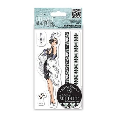 STEMPEL / STAMP: GUMMI / RUBBER Stor stempel - Dansere i Roaring Twenties