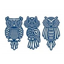 Bigz Die, 3 filigräne cute baby owls