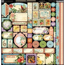 Tempo para florescer - etiqueta folha de 30,5 x 30,5cm