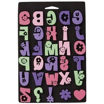 Foam rubber stamp set, Daisy alphabet for children