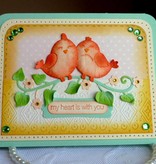 Cottage Cutz Stamping and embossing stencil, Sweetheart Lovebirds (4x4)