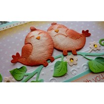 Stamping and embossing stencil, Sweetheart Lovebirds (4x4)