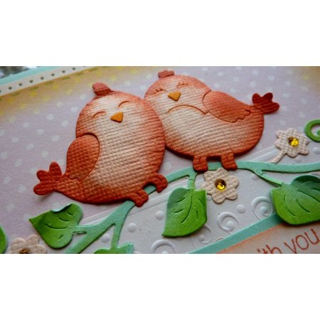 Cottage Cutz Stempelen en embossing stencil, Sweetheart Lovebirds (4x4)