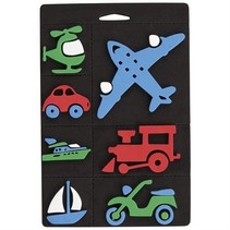 Foam rubber stamp set, transport, train and airplane for children