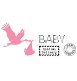 Marianne Design Skæring og prægning stencils, Samlerobjekter, Stork med baby