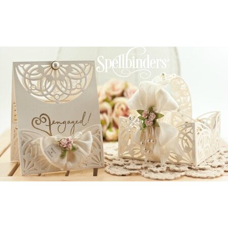 Spellbinders und Rayher Punch - e embossing stencil SET, Shapeabilities arqueada Elegance