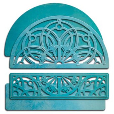 Spellbinders und Rayher Punch - e embossing stencil SET, Shapeabilities arqueada Elegance