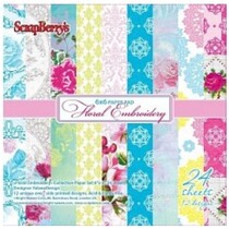 Papel Scrapbooking, bordado floral