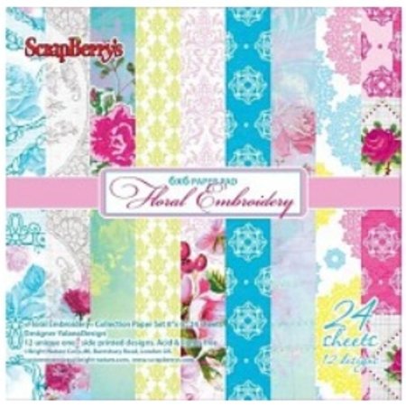 Wild Rose Studio`s Scrapbooking Paper, Floral Embroidery