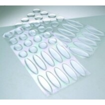 1 Bogen mit Epoxy Sticker, klar, sortiert oval und rund