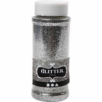 stor glitter shaker af 110gr, sølv, guld eller hvid