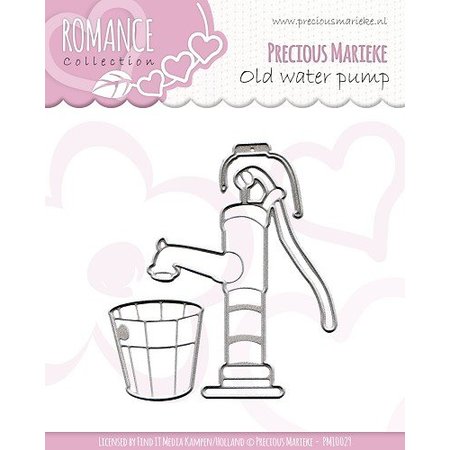 Precious Marieke Cutting and embossing stencils, Romance collection, old water pump