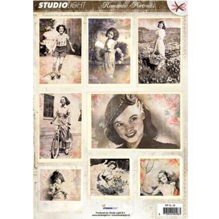 Vintage, Nostalgia und Shabby Shic Folha A4 Gestantzte 3D - imagem romântica