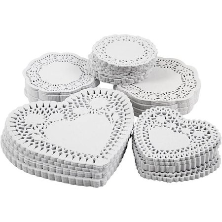 50 doilies in different forms with pretty patterns