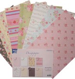 Joy!Crafts und JM Creation Designer Block par Joy Crafts, 16 feuilles, A4, Blooming Rose