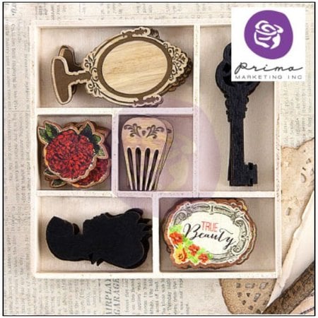 Scrapbooking ... Adornos, piezas de madera: Bella rouge