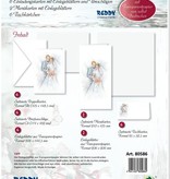BASTELSETS / CRAFT KITS: Edeles Kartenset zu festliche Anlässe, Brautpaar weiss-blau