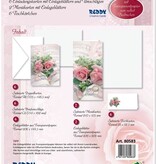BASTELSETS / CRAFT KITS: Edeles Kartenset zu festliche Anlässe, Eheringe mit rosa Rosen