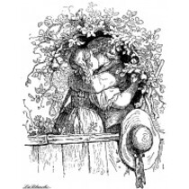 Stempel: kysse elskere