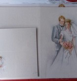 BASTELSETS / CRAFT KITS: Edeles Kartenset zu festliche Anlässe, Brautpaar weiss-blau