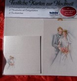 BASTELSETS / CRAFT KITS: Edeles Kartenset zu festliche Anlässe, Brautpaar weiss-blau