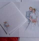 BASTELSETS / CRAFT KITS: Edeles Kartenset zu festliche Anlässe, Brautpaar weiss-blau