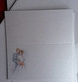 BASTELSETS / CRAFT KITS: Edeles Kartenset zu festliche Anlässe, Brautpaar weiss-blau