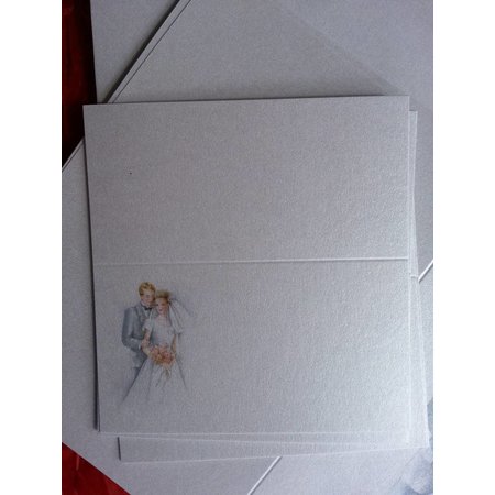 BASTELSETS / CRAFT KITS: Edeles Kartenset zu festliche Anlässe, Brautpaar weiss-blau