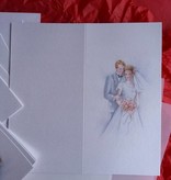 BASTELSETS / CRAFT KITS: Edeles Kartenset zu festliche Anlässe, Brautpaar weiss-blau
