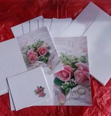 BASTELSETS / CRAFT KITS: Edeles de cartas para ocasiones festivas, anillos de bodas con rosas de color rosa