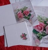BASTELSETS / CRAFT KITS: Edeles de cartas para ocasiones festivas, anillos de bodas con rosas de color rosa