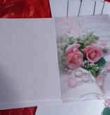 BASTELSETS / CRAFT KITS: Edeles van kaarten aan feestelijke gelegenheden, trouwringen met roze rozen