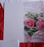 BASTELSETS / CRAFT KITS: Edeles van kaarten aan feestelijke gelegenheden, trouwringen met roze rozen