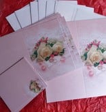 BASTELSETS / CRAFT KITS: Edeles de cartas para ocasiones festivas, los anillos de boda con rosas blancas