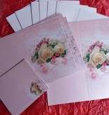 BASTELSETS / CRAFT KITS: Edeles Kartenset zu festliche Anlässe, Eheringe mit weissen Rosen