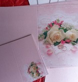 BASTELSETS / CRAFT KITS: Edeles Kartenset zu festliche Anlässe, Eheringe mit weissen Rosen