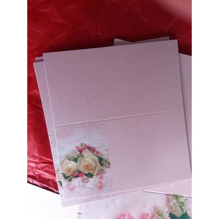 BASTELSETS / CRAFT KITS: Edeles di carte per occasioni festive, anelli di nozze con rose bianche